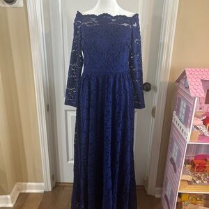 Miusol Royal Blue Lace Dress with Branded Tag